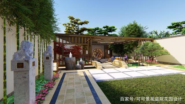 别墅花园设计:新中式别墅花园设计,这样的花园可以美到骨子里!