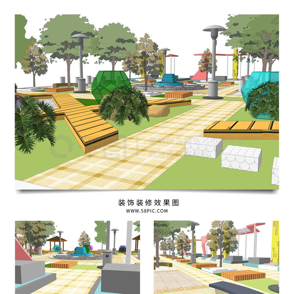 小区景观园林规划设计SU模型