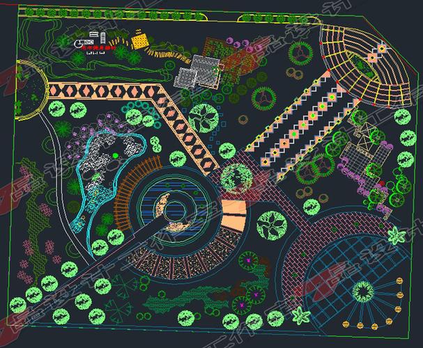 2017公园广场城市道路景观植物绿化规划cad平面图园林cad设计素材
